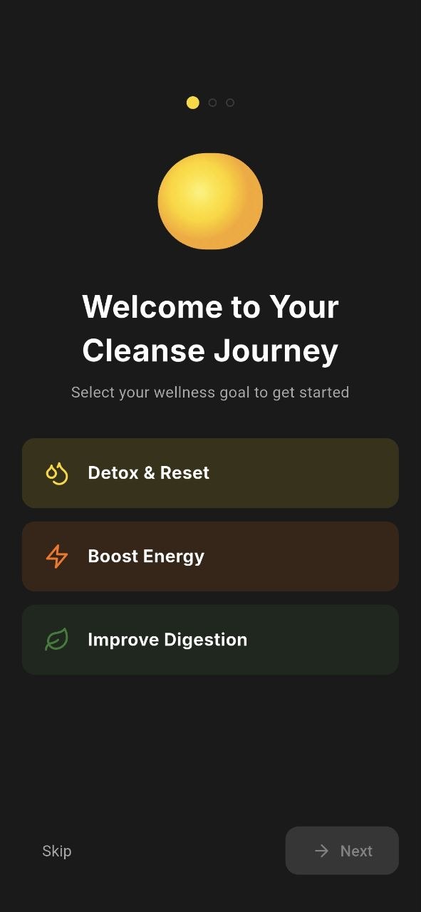 Lemon Wellness Tracker welcome screen